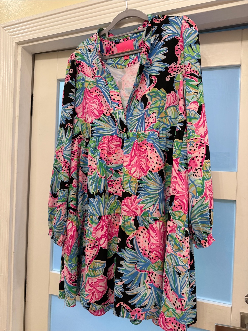 Lilly Pulitzer Multicolor Tropical Print Blouse - Pink, Green & Blue